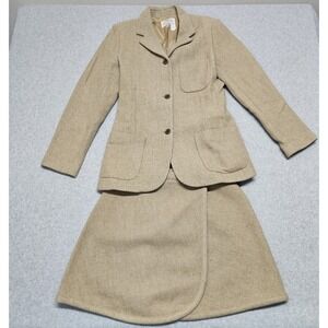 Vintage Georgio Armani  Tweed Blazer 6/Skirt 10 Set Womens 100% Wool